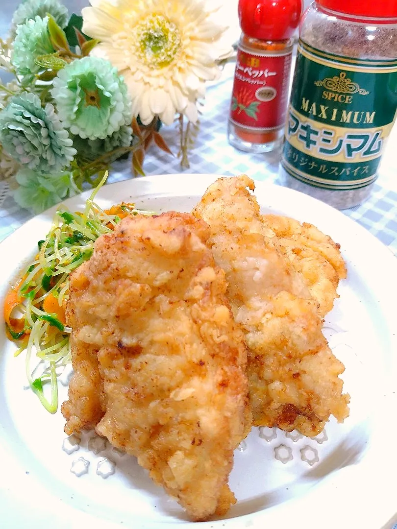 からあげビールさんの料理 【節約レシピ】ビールが進む♪旨辛マキシマムフライドチキン|fumi ◡̈⋆さん