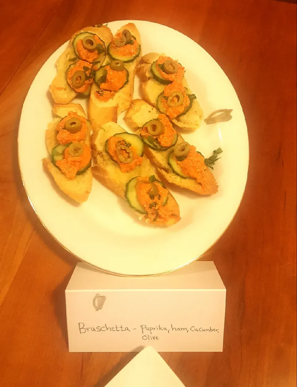 Bruschetta -Paprika , ham and Olive|Ragulさん