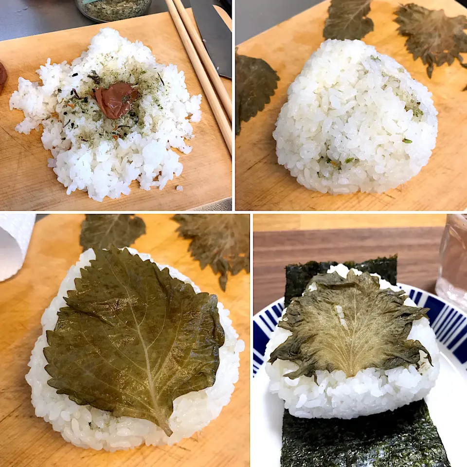 ふんわりおむすび🍙梅干しと大葉の塩漬け|morimi32さん