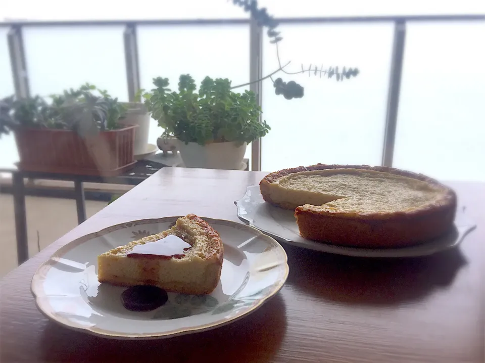 Cheese Tart with honey🍯|Satomi Cafeさん