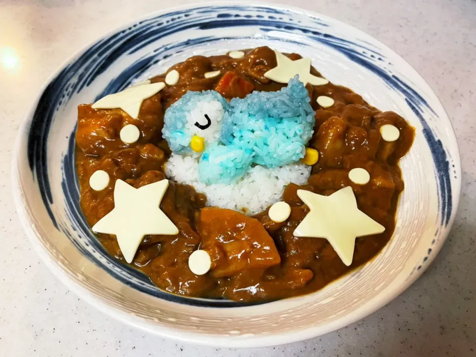 Snapdishの料理写真:ポッチャマのゴロゴロお野菜おやすみカレー|アンドウさんさん