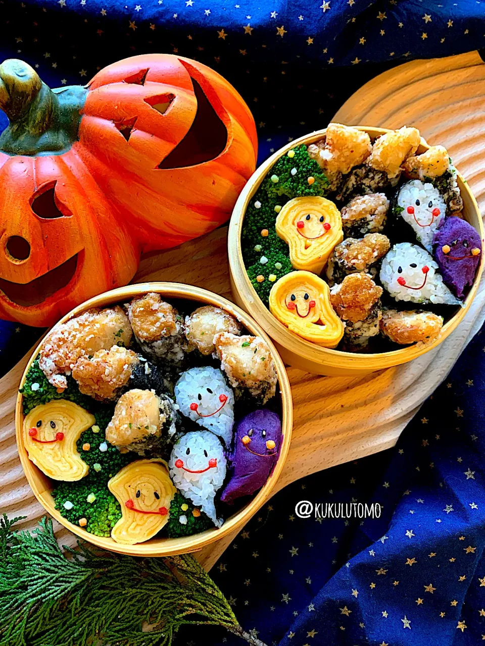 ハロウィンおばけ👻磯辺鶏唐揚げ弁当|kukulutomo ❁𓎪 ⡱𓎩‎𐩢𐩺𓎪 ⡱さん