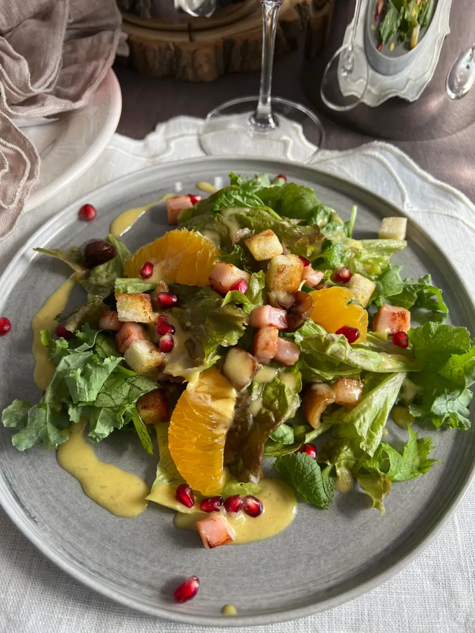 Insalata alle castagne, arance e melagrana🌰|aястасияさん