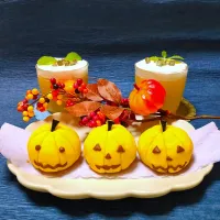 ダーリン作⸜🌷︎⸝‍
かぼちゃスコーン＆かぼちゃプリン
🎃種も作ったぉ
♡(๑′ฅฅ‵๑)