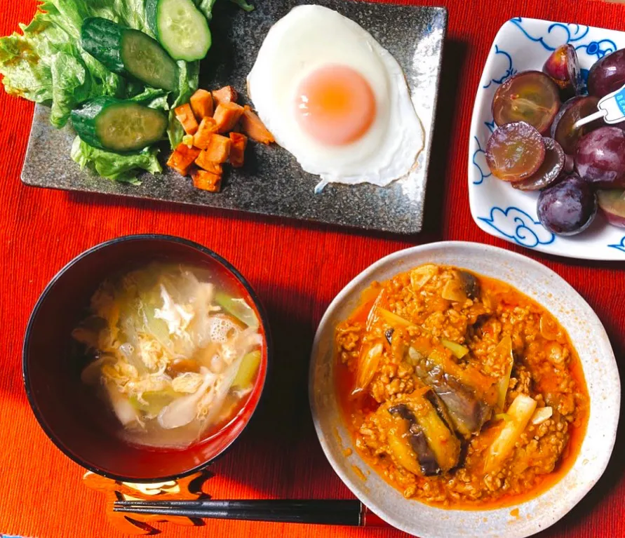 朝ごはん（麻婆茄子）|花玉子さん