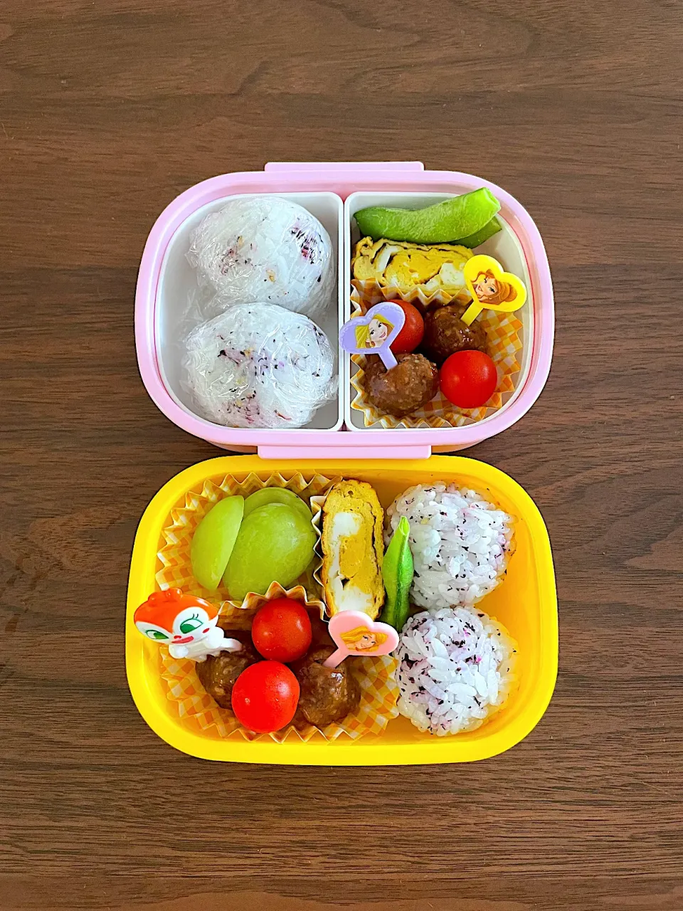 Snapdishの料理写真:年中さんとプレさんのお弁当🌸🐥|みーぬさん