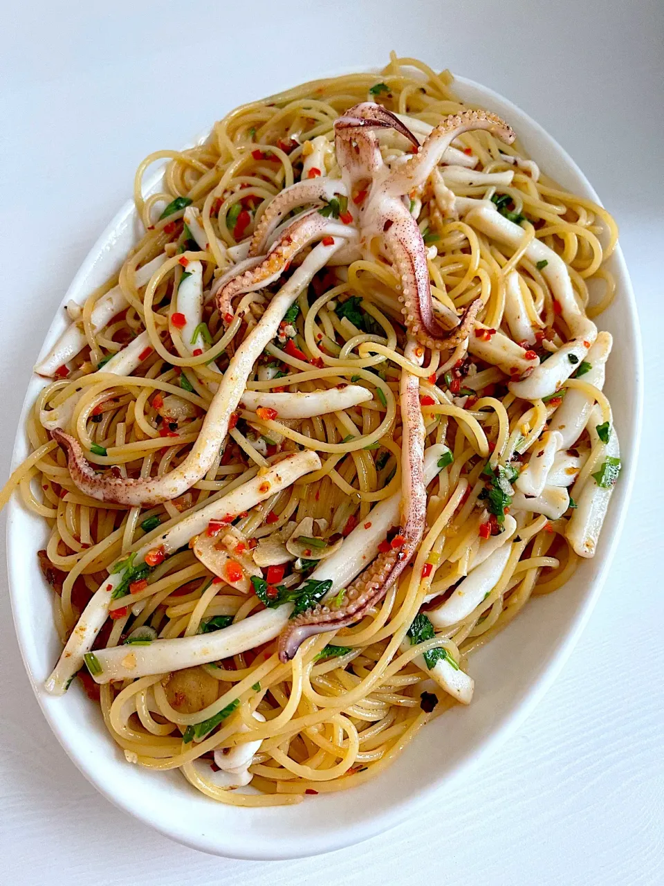 Aglio olio with squid |12Dragonさん