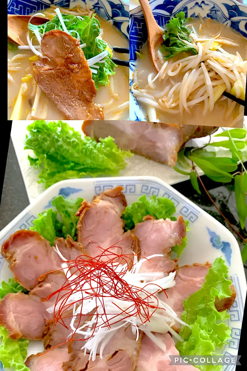 Snapdishの料理写真:ポトスさんの料理 簡単にチャーシュー焼きました。麺無しスープも作ってみました。|シュトママさん