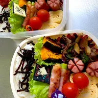 娘のお弁当&自分　ちょっとハロウィン👻|アボカドさん