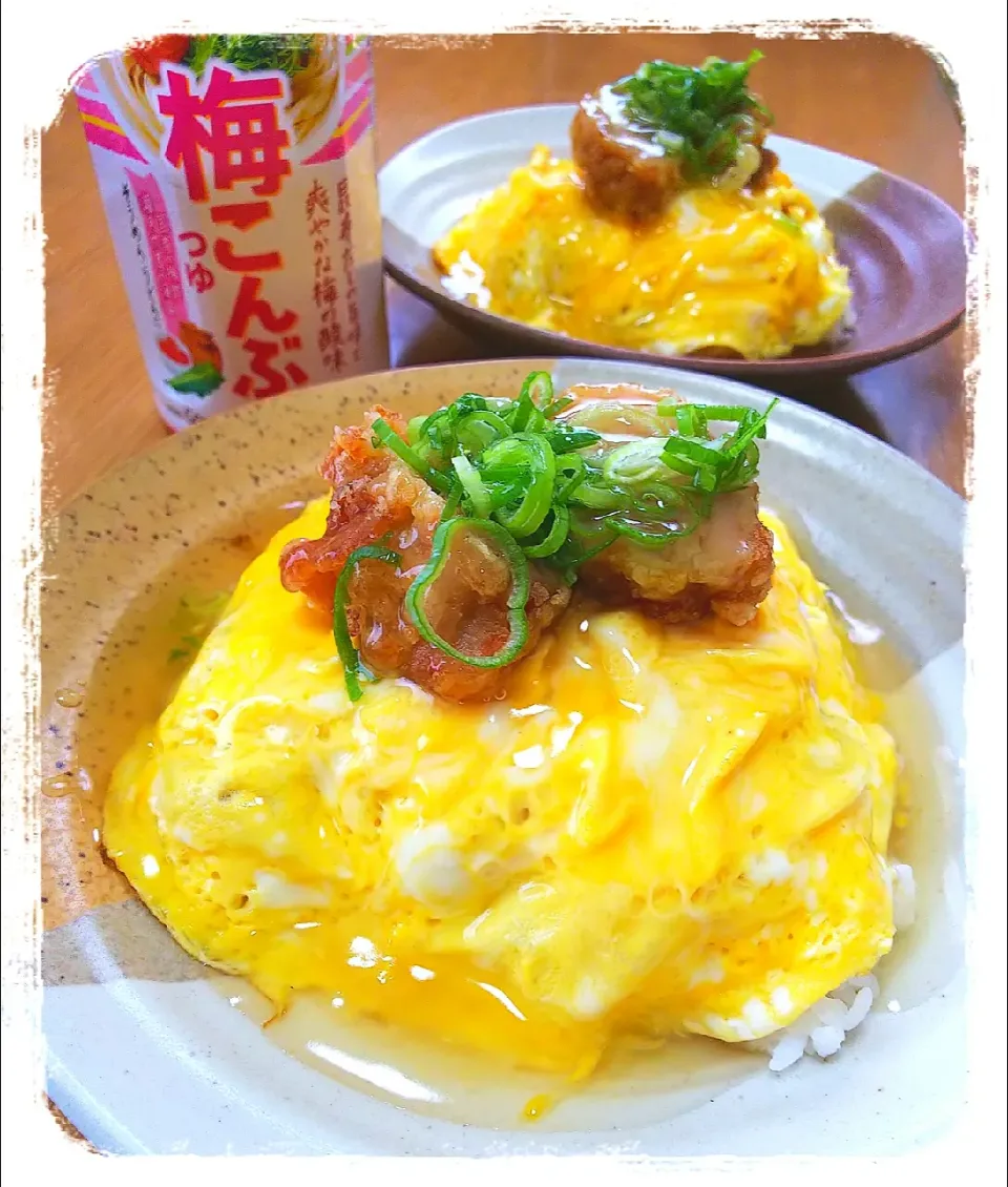 Snapdishの料理写真:鶏から天津飯
梅こんぶつゆあんかけ～|ひとみんΨ(*´∀｀)Ψさん