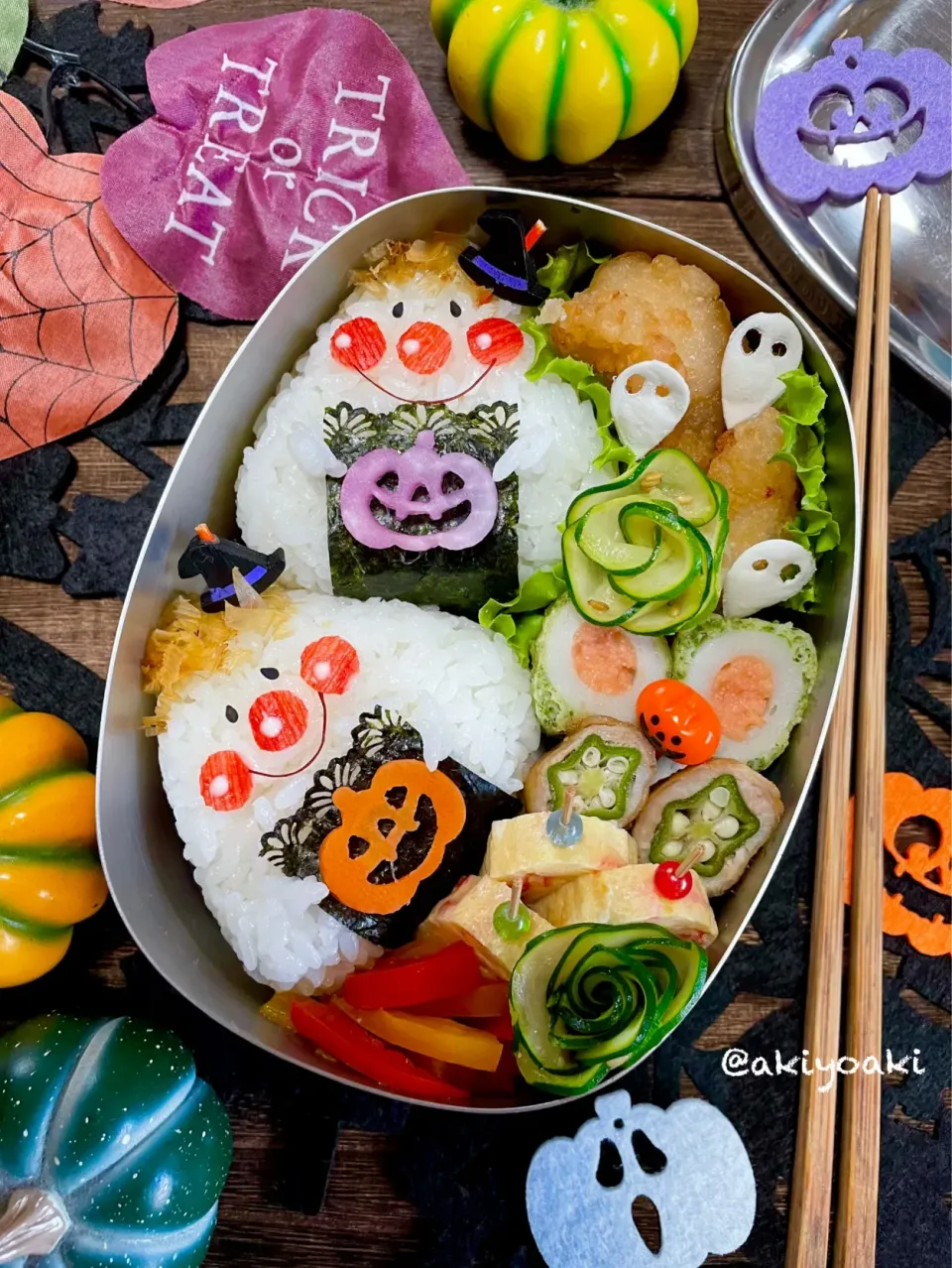 ほのぼのさんハロウィン弁当|Akiyoෆ¨̮⑅さん