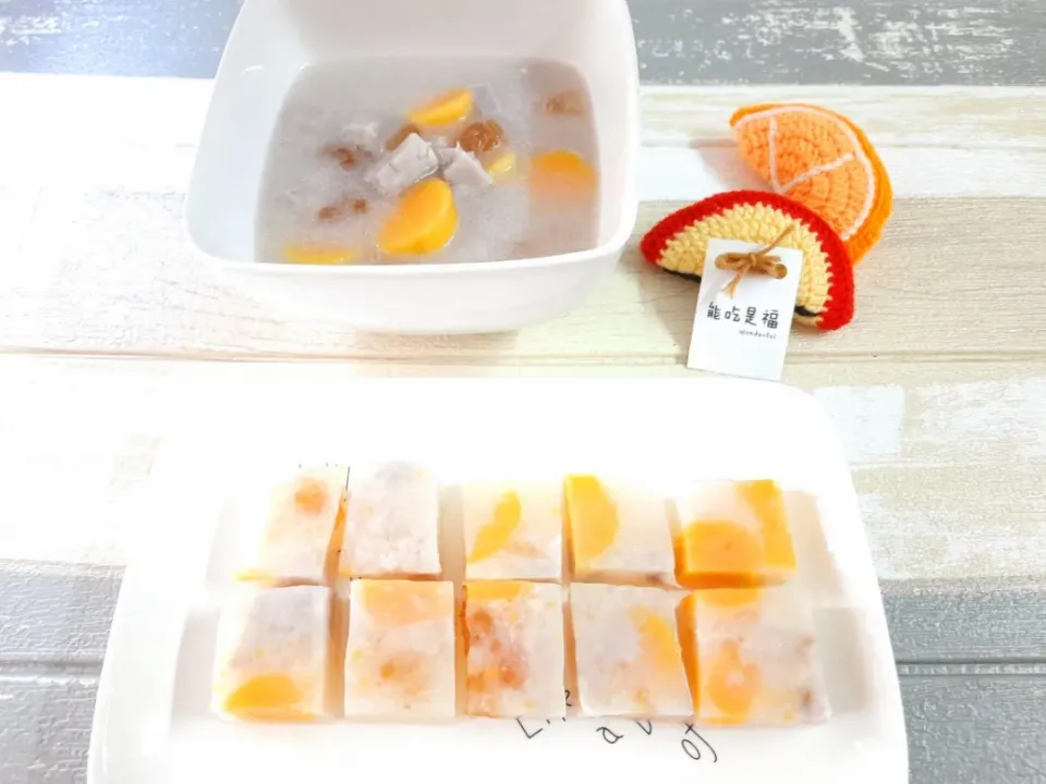 sweet potato 
yam
coconut milk
dessert 
Jelly|vivena🌱さん