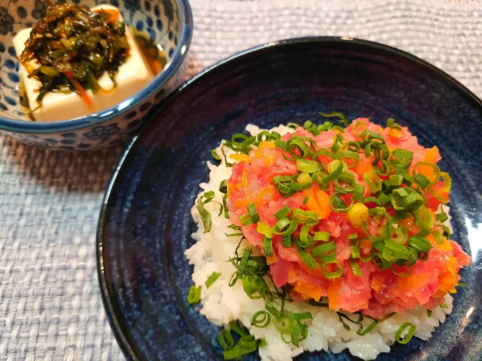 Snapdishの料理写真:★ちえこ食堂★
❇️トロたくどーん
❇️神楽なんばん豆腐|☆Chieco☆さん