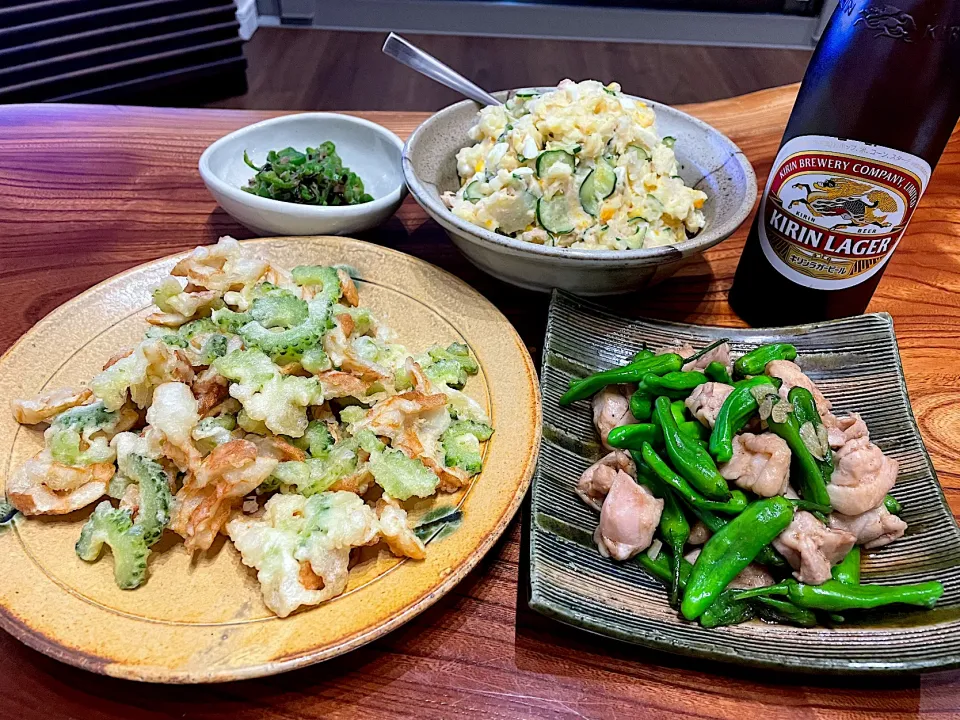 2021.10.8 鶏もも肉とししとうの甘辛炒め🍻🍻🍻|ゆみずさん