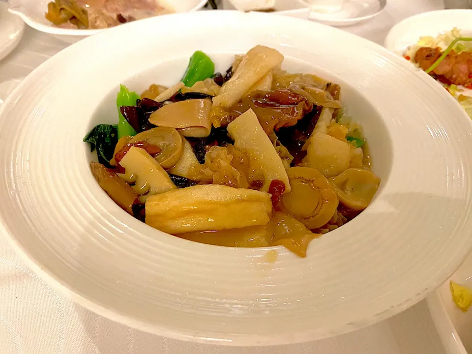 Braised bamboo pith and mixed vegetables|skyblueさん