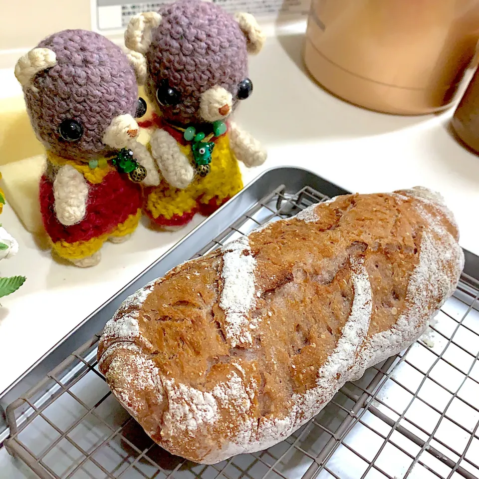 ライ麦ルヴァンで　赤ワイン煮詰めたパン(´∀｀*)|chagashiさん