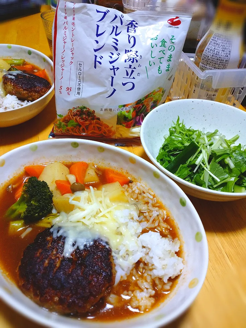 チーズたっぷり♪ハンバーグスープカレー|だりえさん