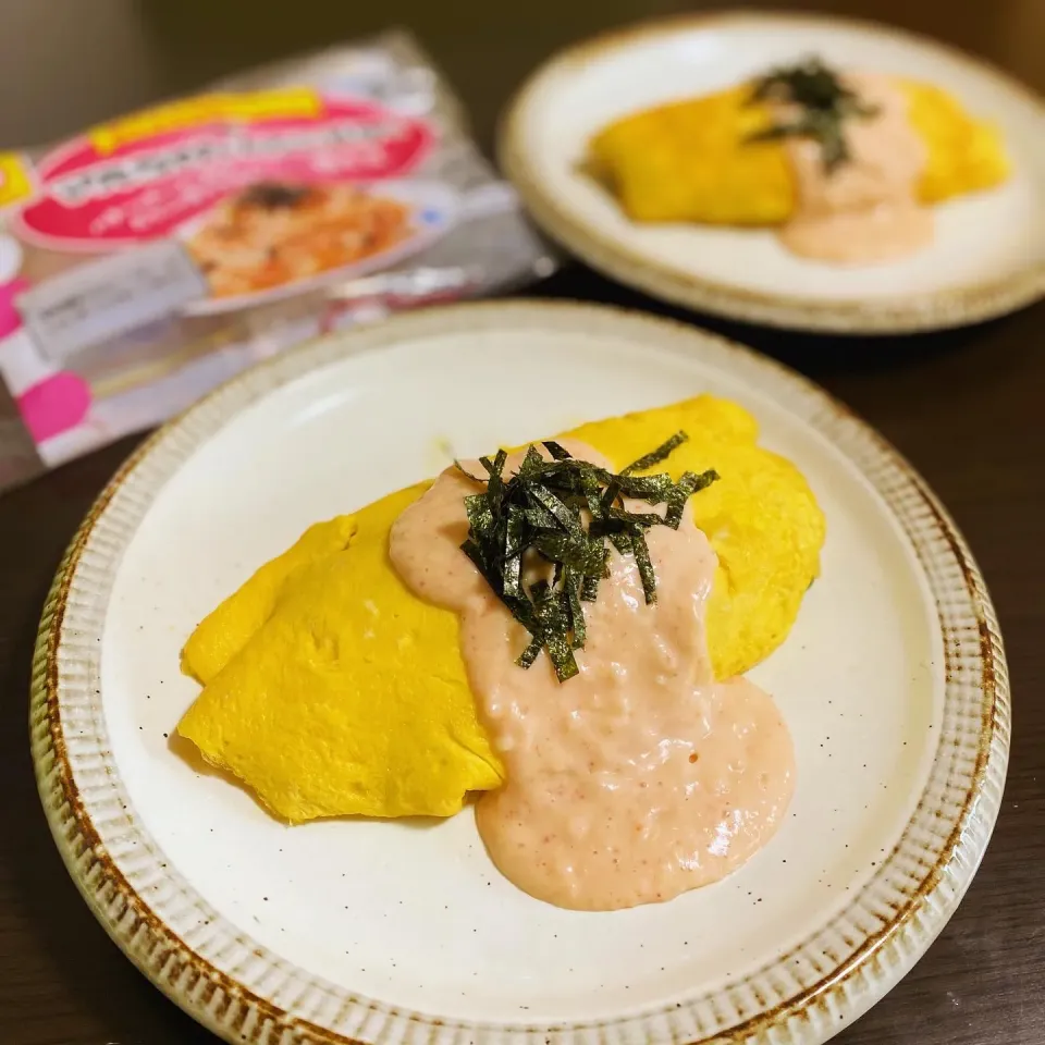 Snapdishの料理写真:マルちゃん焼そばでたらこクリームオムそば|ちぐあささん