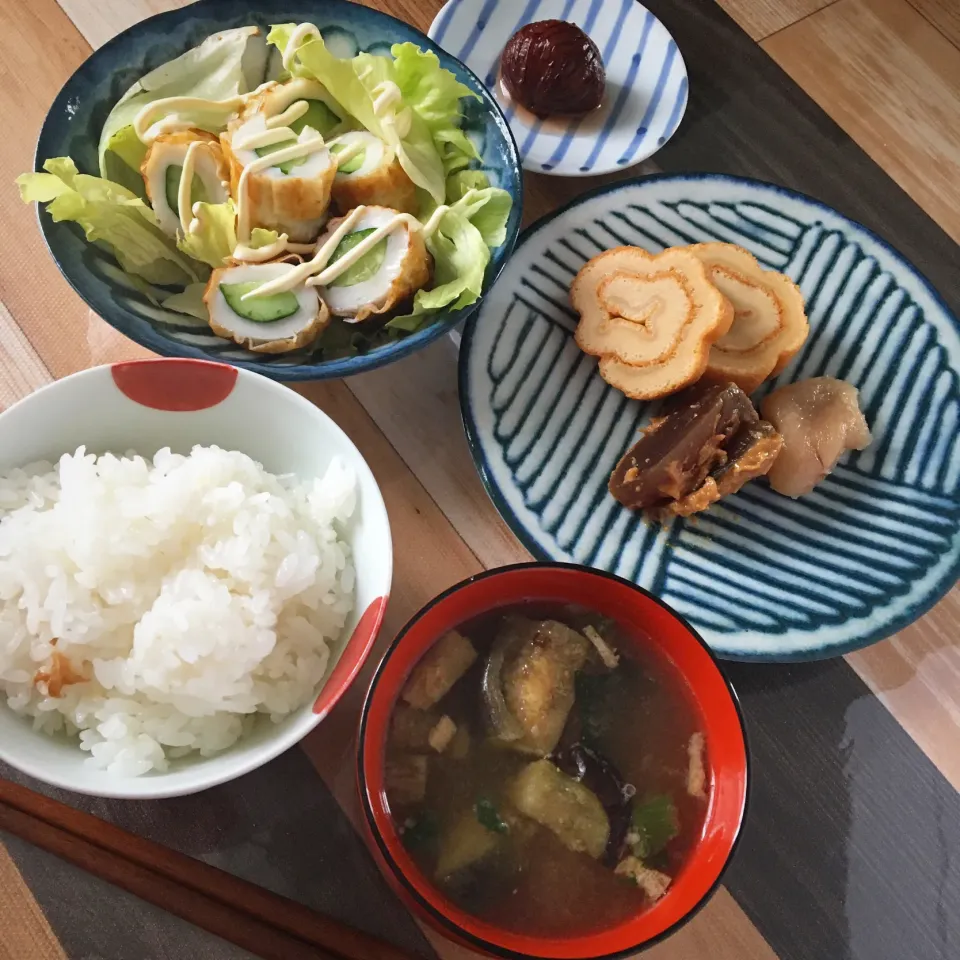 ちくきゅうサラダと雪若丸の朝ごはん|はるさん