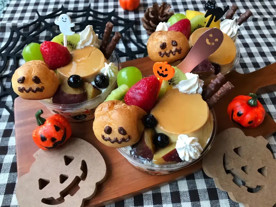 ハロウィン風🎃モリモリプリンアラモード🍮|まなまな♡さん