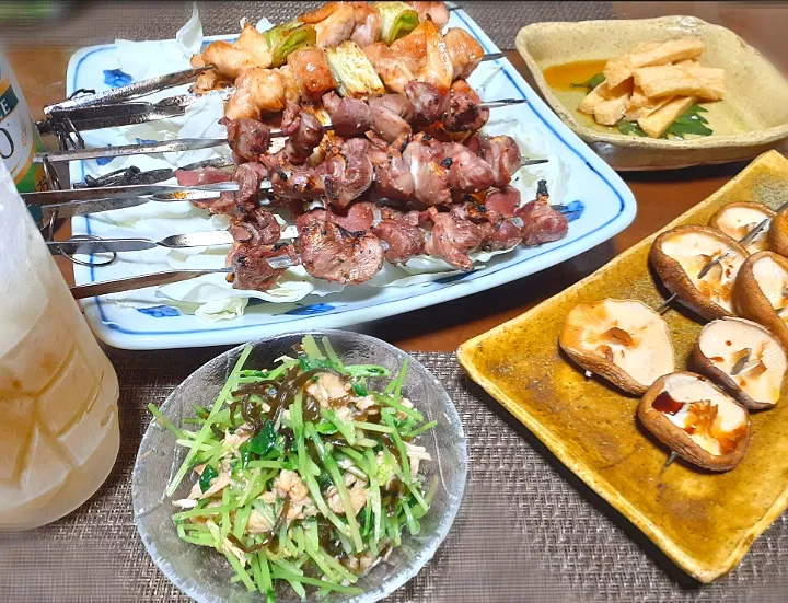 焼き鳥🐔
豆苗とツナ和え
長芋の紹興酒漬け|びせんさん