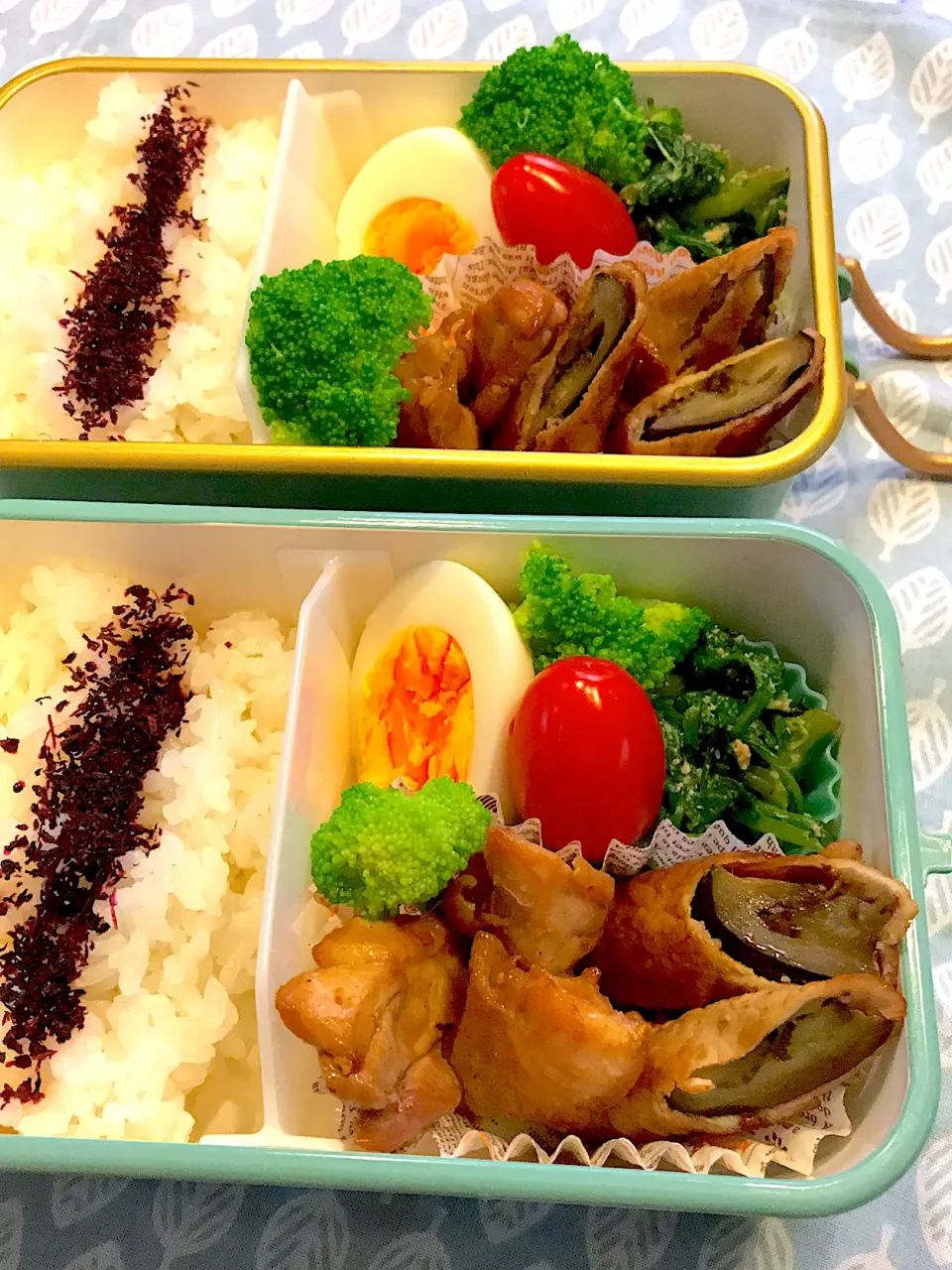 Snapdishの料理写真:2021.10.11  ＊今日のお弁当＊ナスの肉巻き＊|rinrin*mama*さん