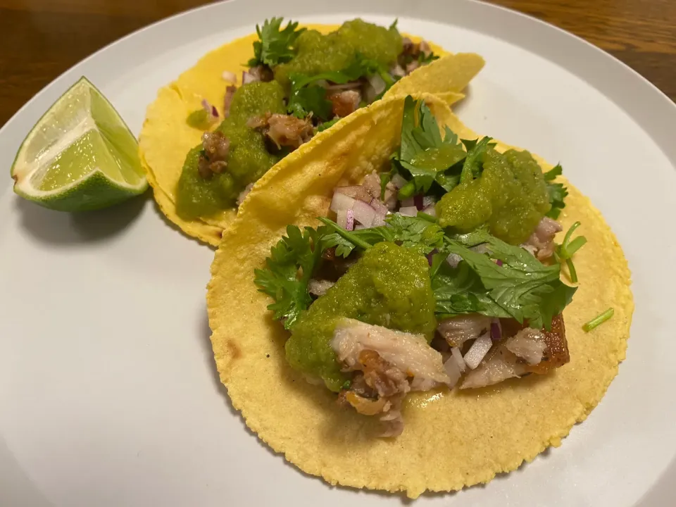 Carnitas Tacos 豚のオイル煮のタコスとサルサヴェルデ|ponyちゃんさん