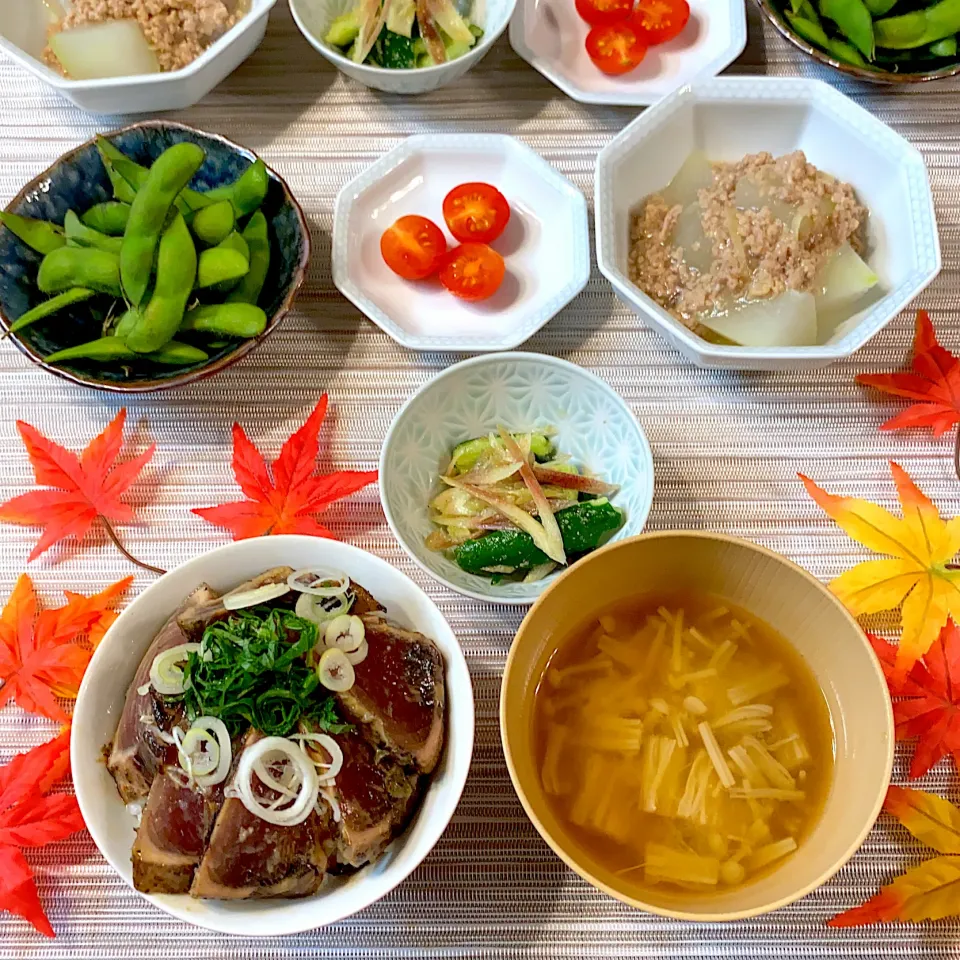 Snapdishの料理写真:鰹の漬け丼|エミッフィさん