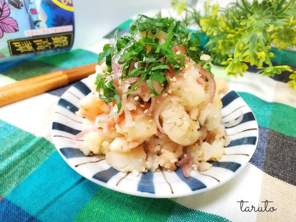 にゃんぺこさんの♡電子レンジで♪
薬味たっぷり❁⃘梅わさびポテサラ🙌🔴|taruto⭐️さん