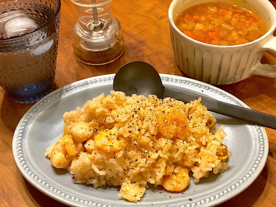 海鮮トマトチーズ釜飯🍅|まめすけ。さん