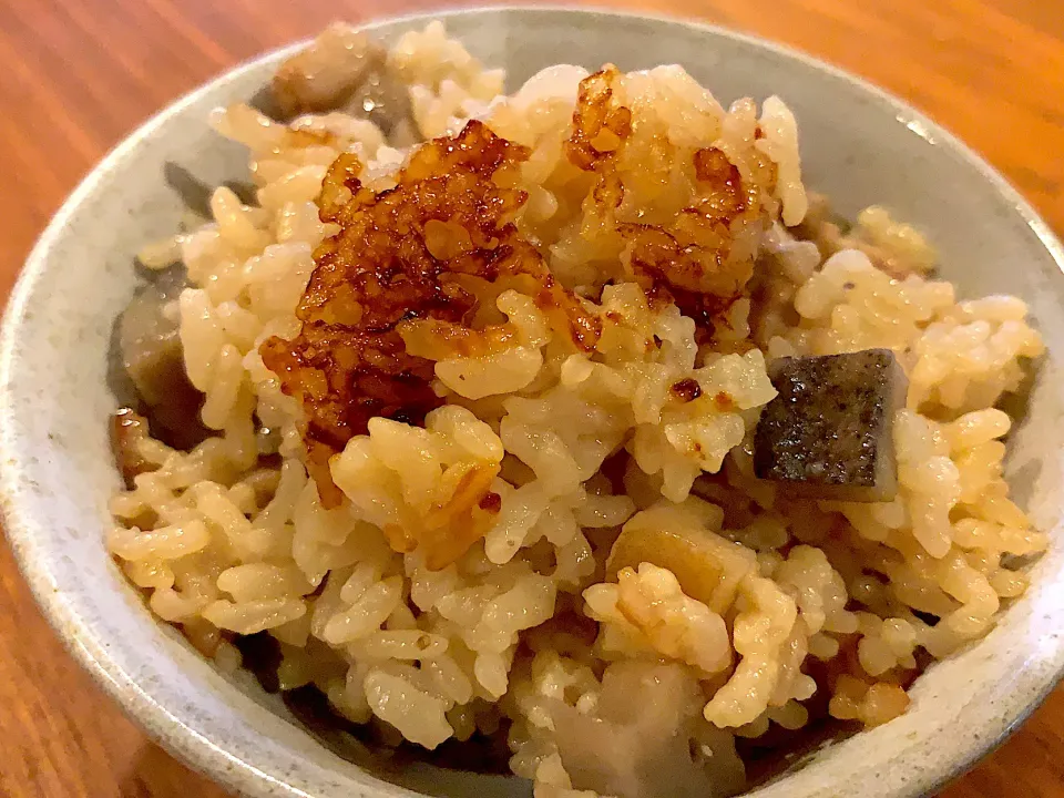 お昼ごはん用　蓮根と豚肉の炊き込みご飯|ふくすけ食堂さん