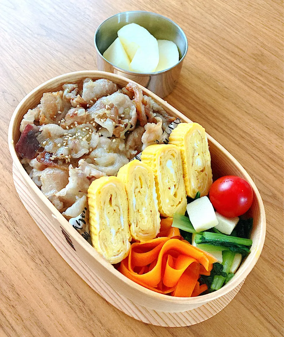 豚バラと玉ねぎのネギ塩炒め丼弁当|acchi2021さん