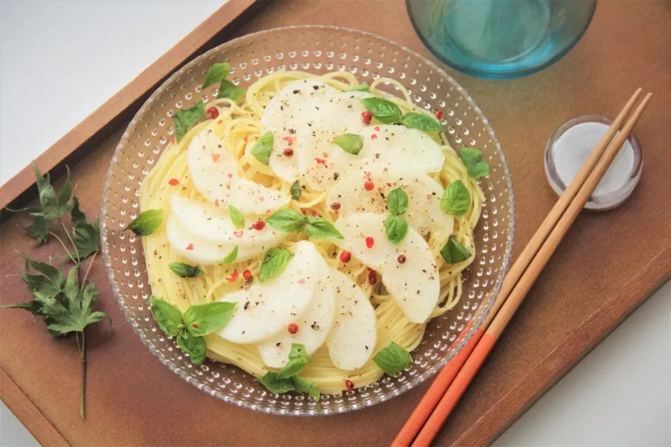 『女子力アップなおしゃれパスタの梨の冷製パスタ』　#料理研究家指宿さゆり|【公式】料理研究家　指宿さゆり≫ｽﾀｼﾞｵ（ｽﾀｯﾌ運営）さん