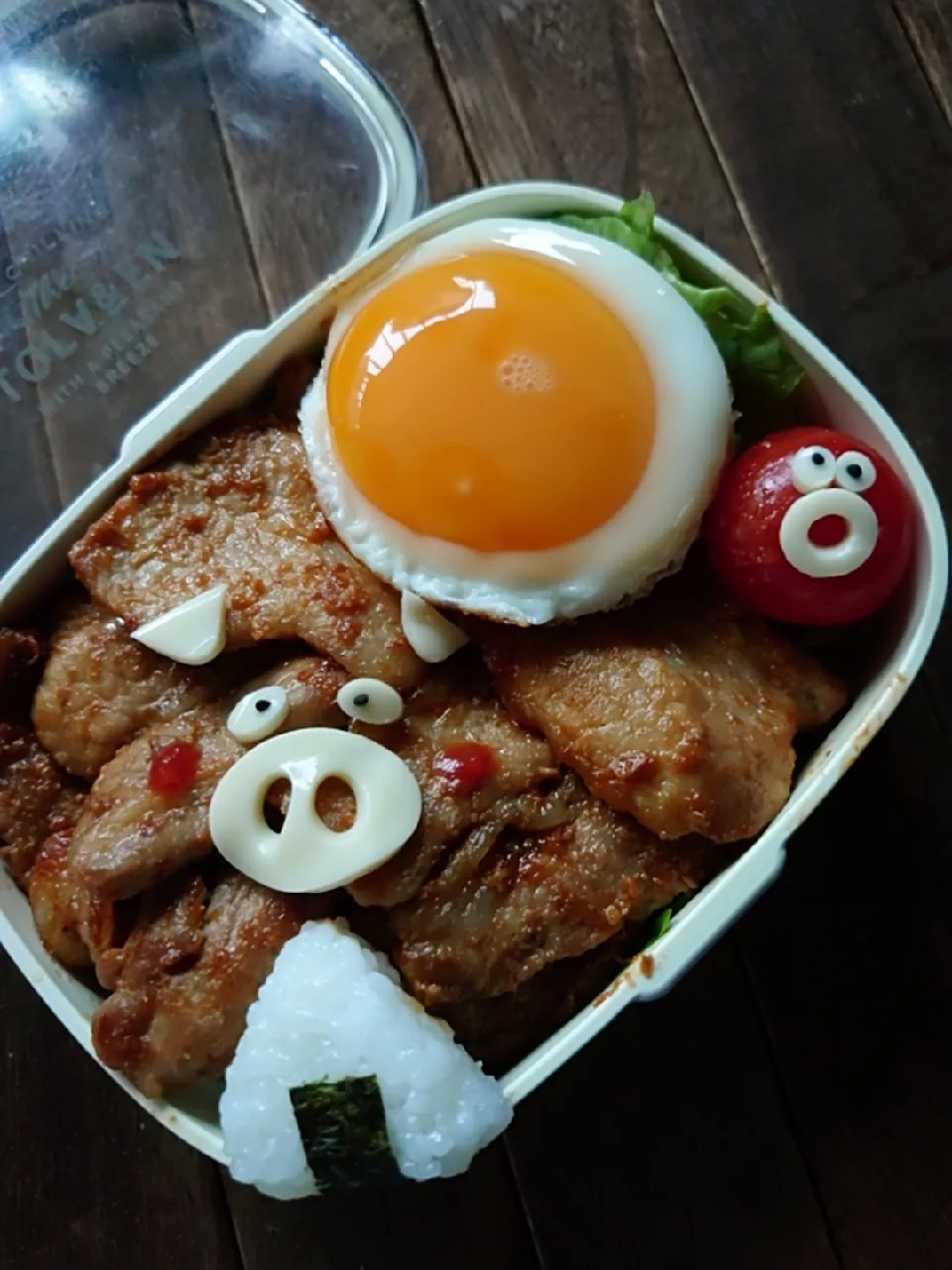 漢の…長女用🍱こってり味噌味やきとん丼弁当|ᵏᵒᵘさん