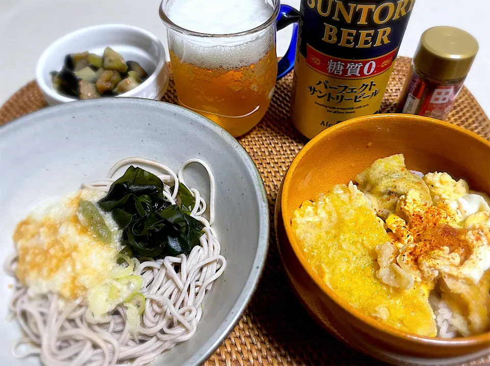 Snapdishの料理写真:天卵とじ丼ととろろ蕎麦|Noriyuki Saitoさん