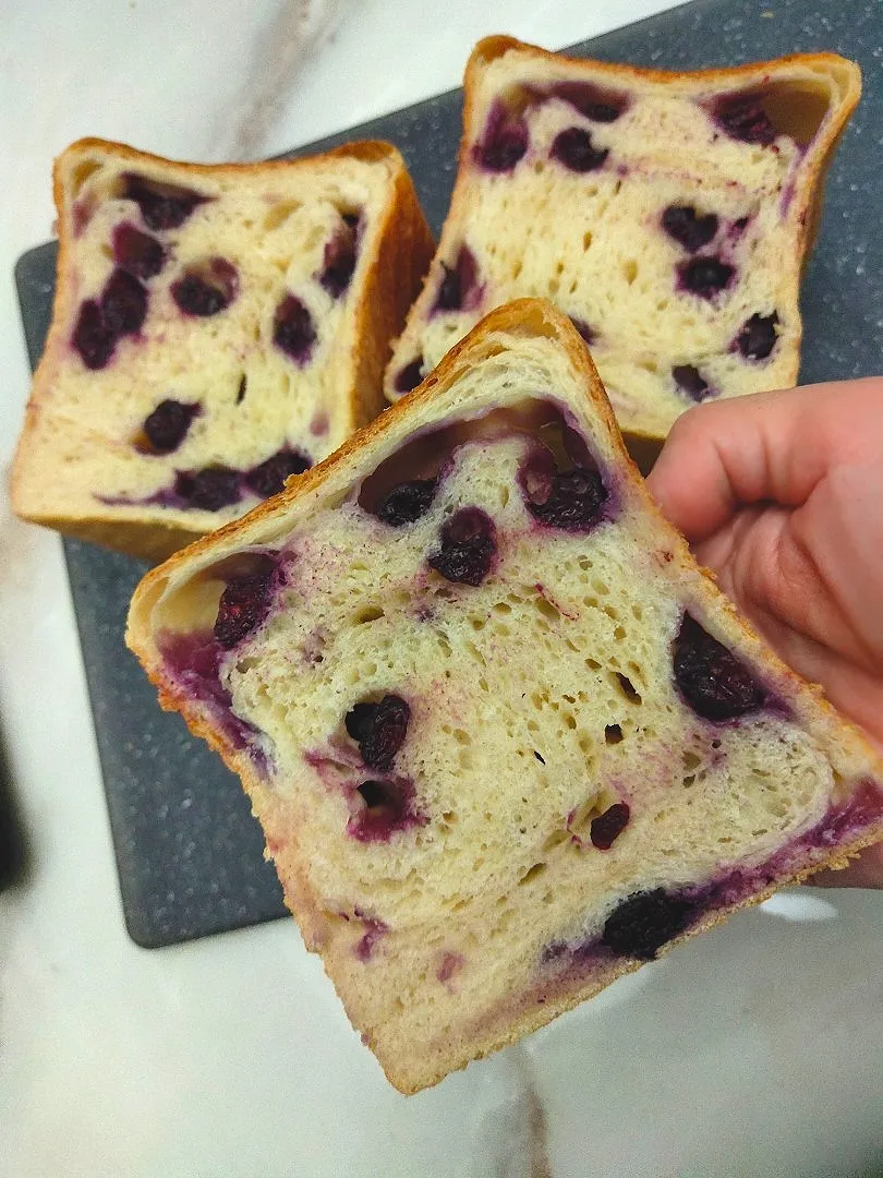 Snapdishの料理写真:Sourdough soft loft with fresh blueberries|Jocelyn SETさん