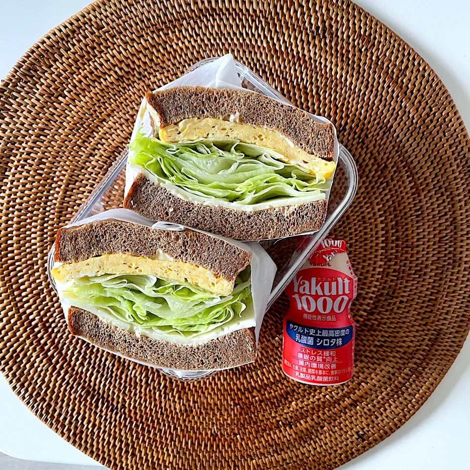 ブラン食パンでチーズレタス卵サンドイッチ|しーさん