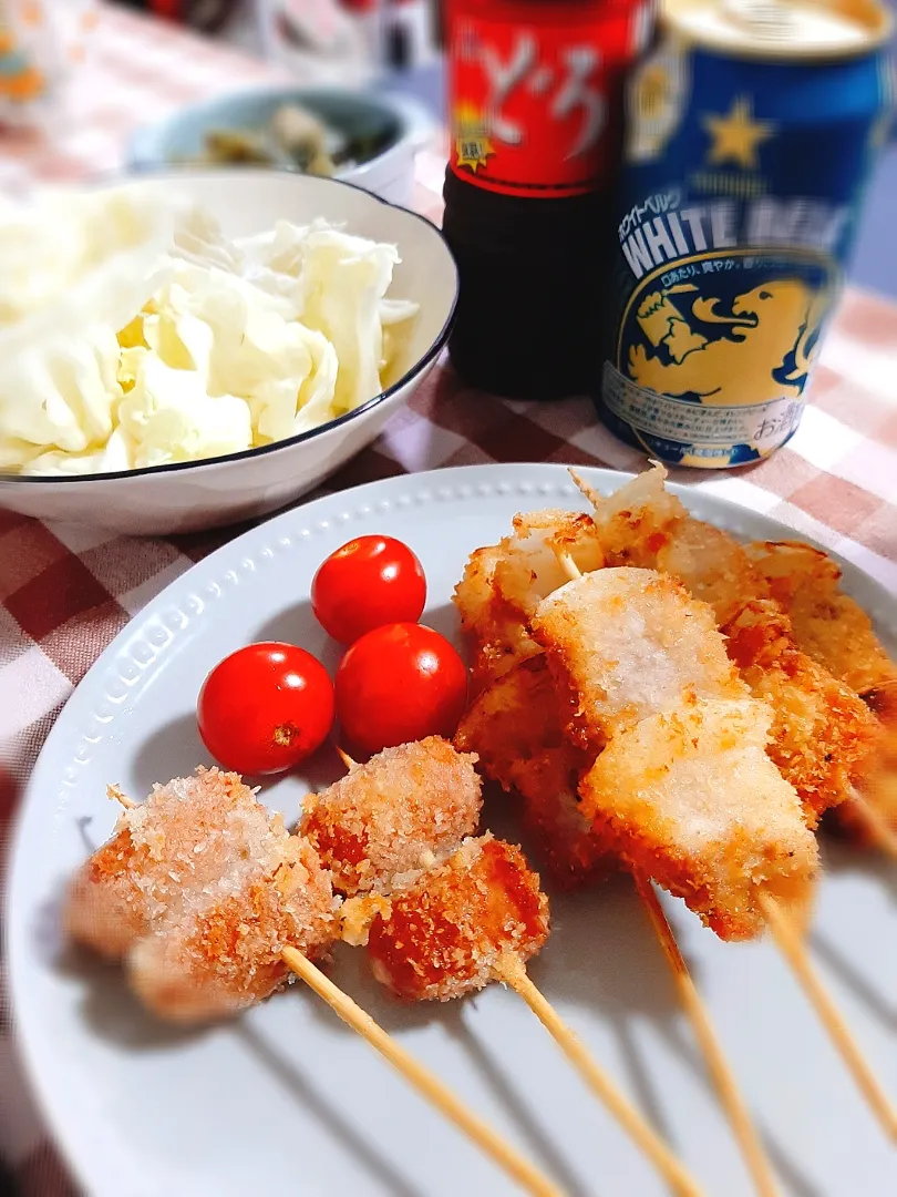 串カツとビール　最高でーす|マイキーさん