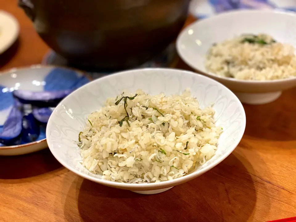 地味だけど美味しい☆しらすと大葉の釜飯☺︎|まめすけ。さん