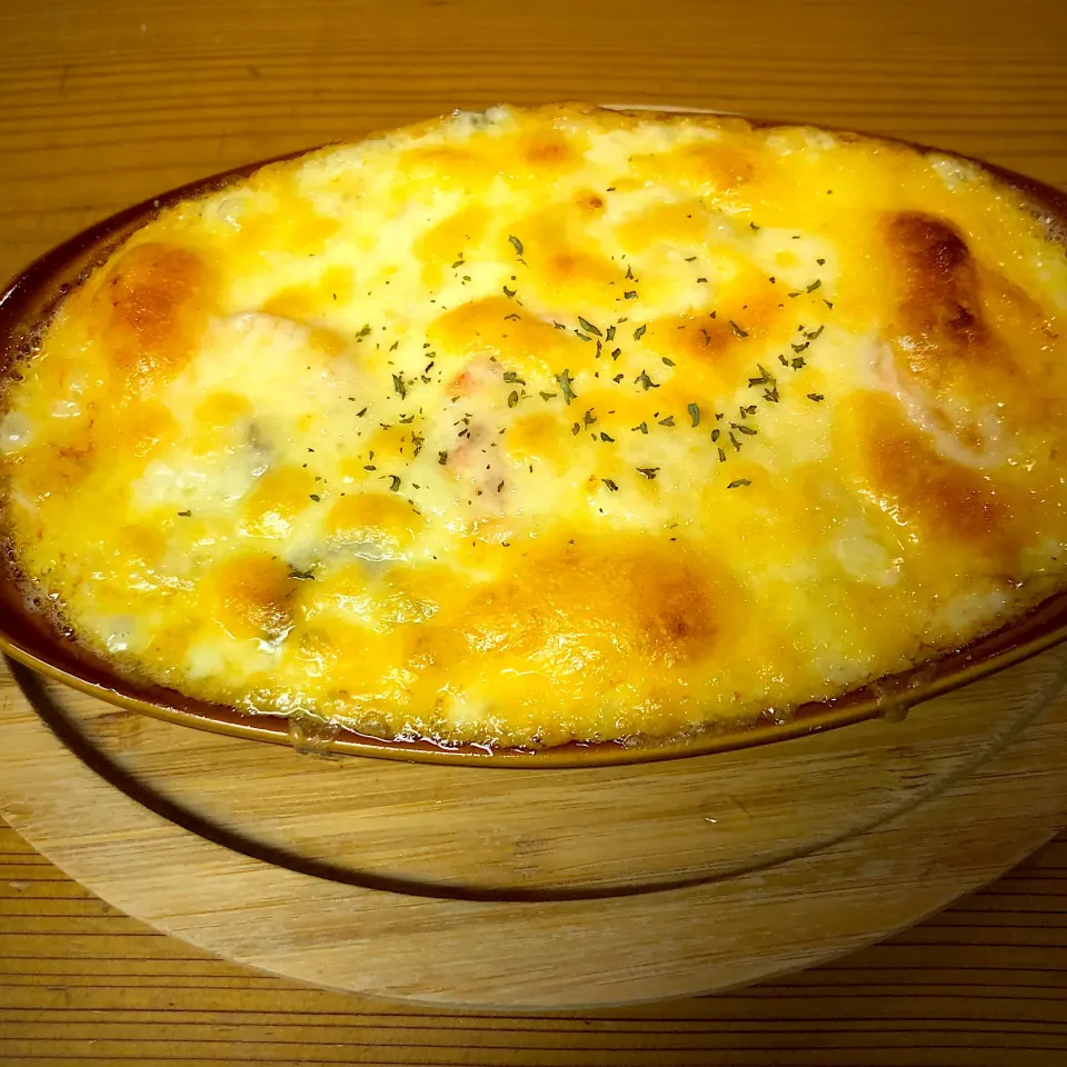 海老と帆立のポテトグラタン|大将さん
