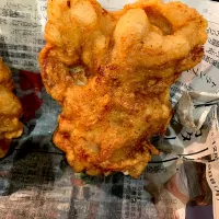 Snapdishの料理写真:鳥の唐揚げ。(1/2カット)|nakanoriさん