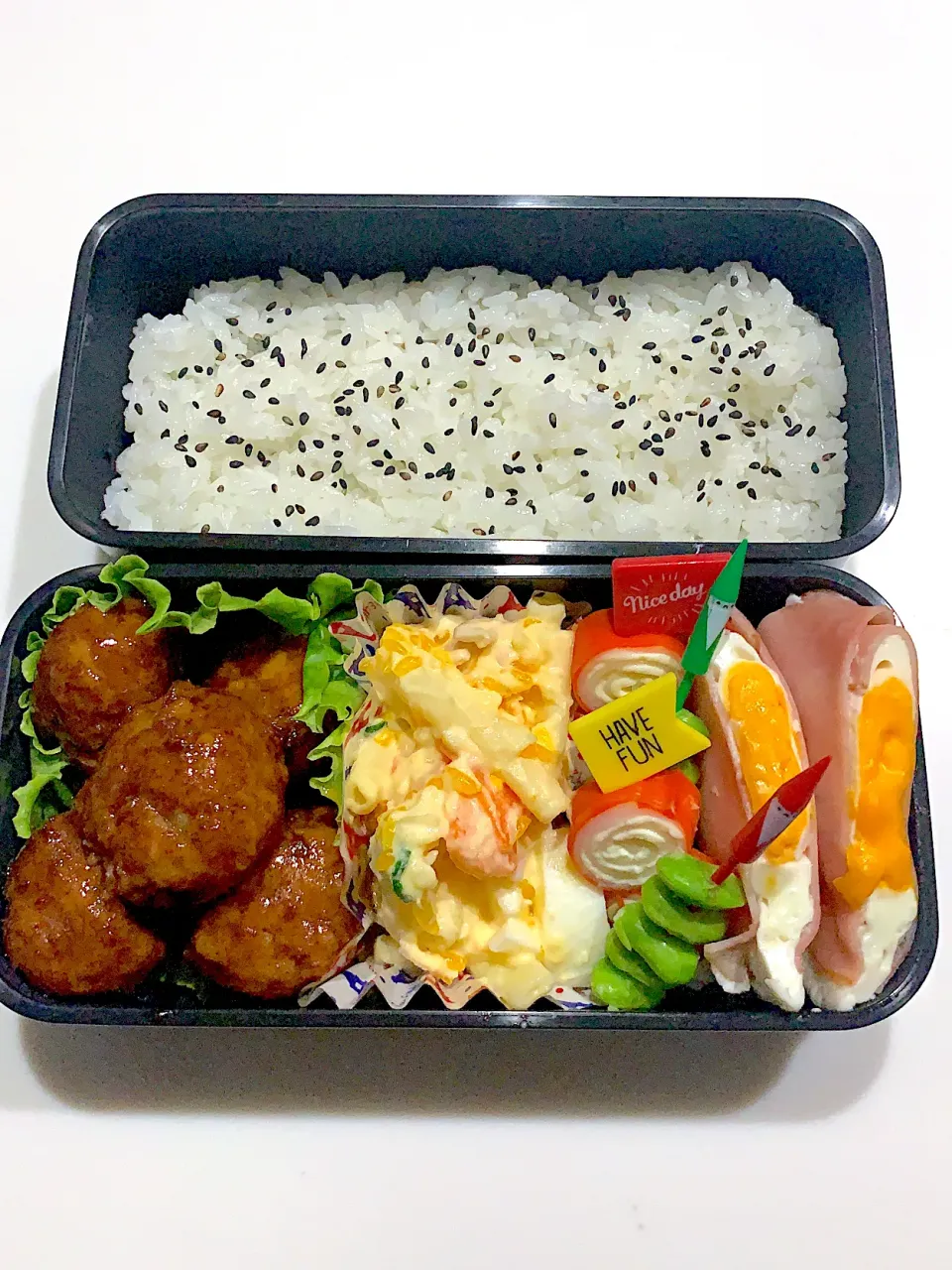 Snapdishの料理写真:男子高校生のお弁当【甘酢肉団子】|ゆちさん