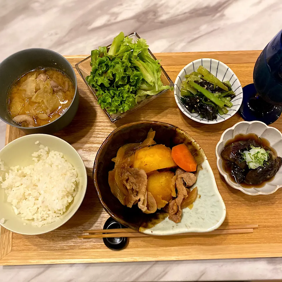 肉じゃが、茄子の煮浸し|なつこさん