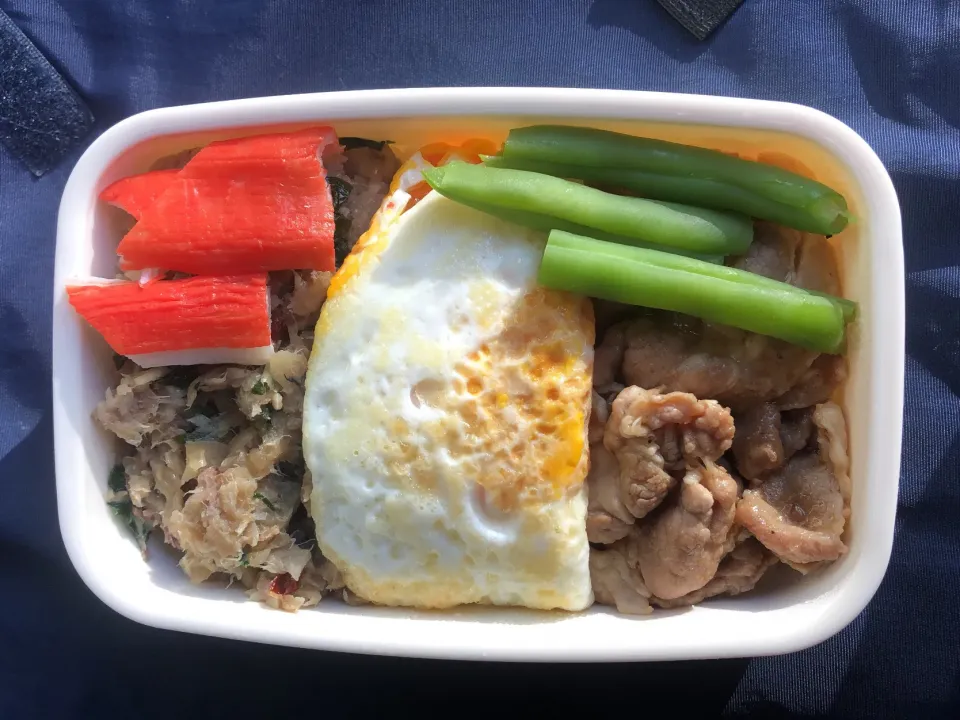 Snapdishの料理写真:アジガパオと焼肉弁当【昼めし】|超絶トルーマン石6さん