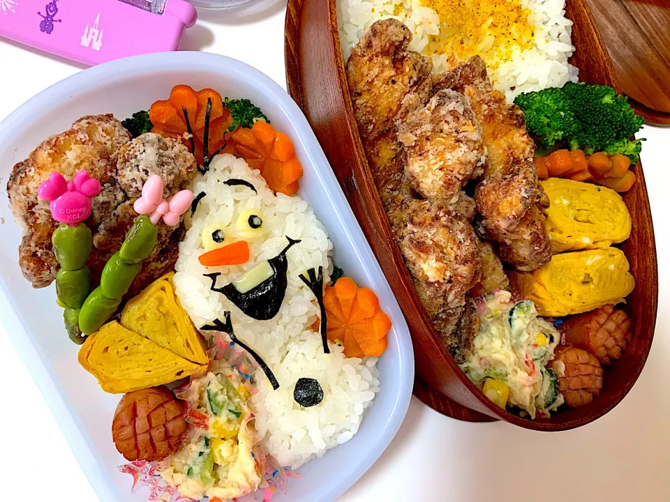 Snapdishの料理写真:オラフの唐揚げ弁当|ゆりえさん