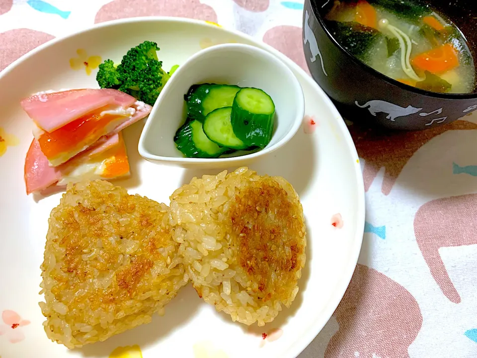 焼きおにぎり晩御飯|ゆりえさん