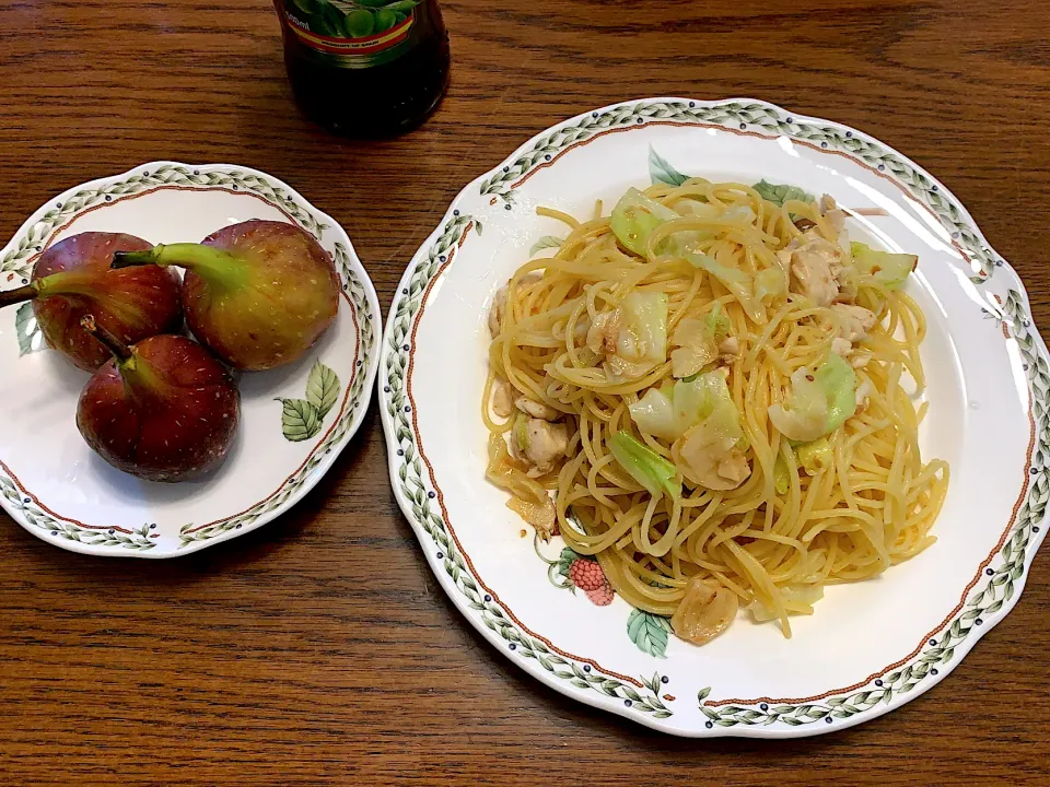 鶏ささみとキャベツの和風スパゲティ🍝今日の昼食20211016|rococoさん