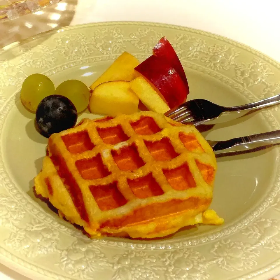 イングリッシュマフィンでフレンチトーストwaffle|osanpowankoさん