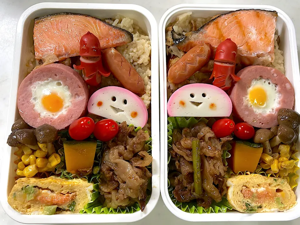 Snapdishの料理写真:2021年10月18日　ムスメ＆オレ弁当♪|クッキングおやぢさん