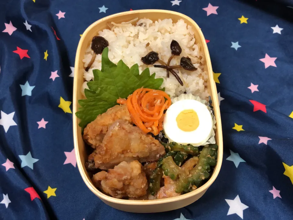 2色のエノキの炊き込みご飯弁当|LaLamamaさん